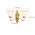 Vintage Metal Frosted White Glass Wall Sconce
