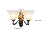 Vintage Metal Frosted White Glass Wall Sconce