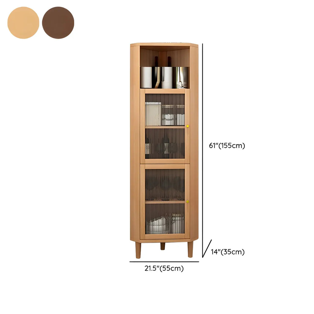 Wooden Corner Display Cabinet with Glass Door