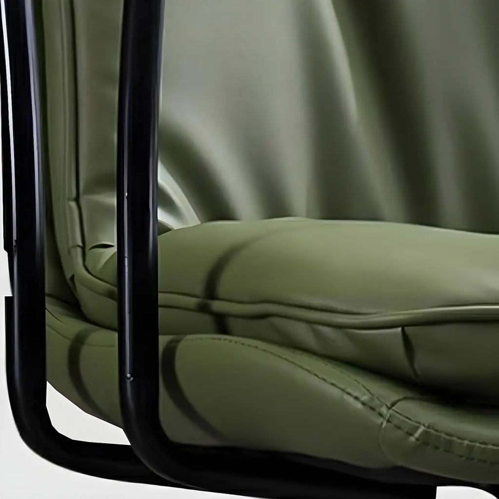 Gold Base Tufted Leather Adjustable Office Chair