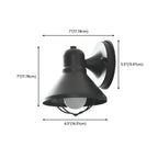 Industrial Metal Black Cone LED Outdoor Wall Light Fixture