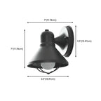 Industrial Metal Black Cone LED Outdoor Wall Light Fixture