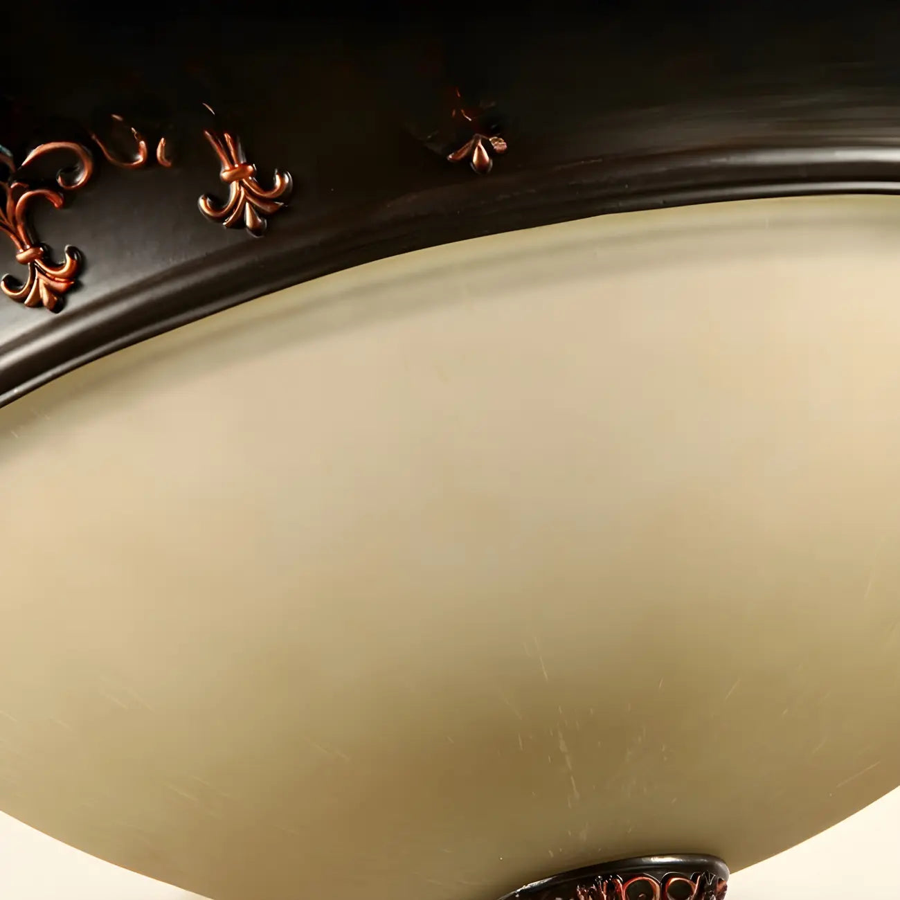 Frosted Glass Brown 3-Light Barn Semi Flush Ceiling Light