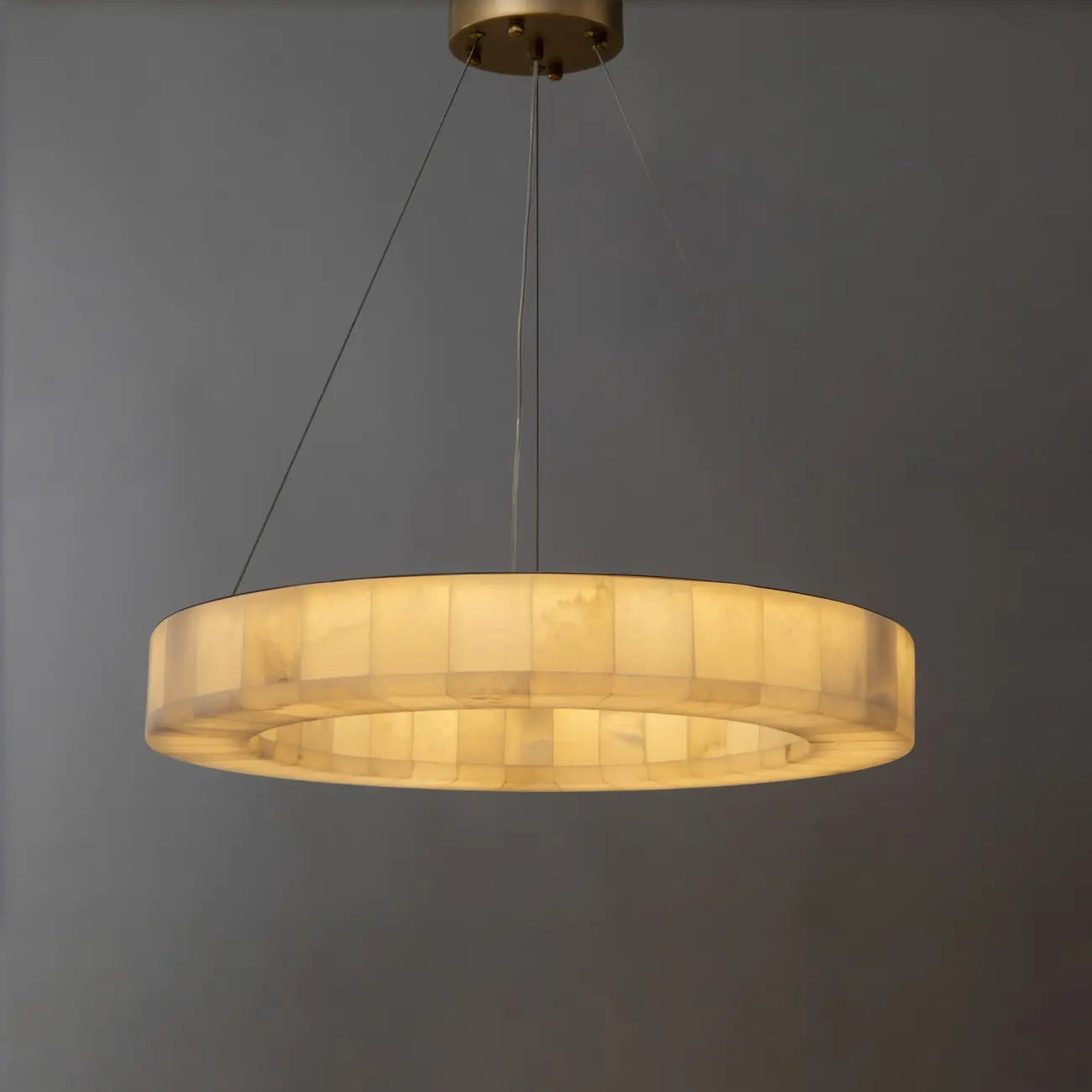 Mid-century Modern Onyx Ring Chandelier