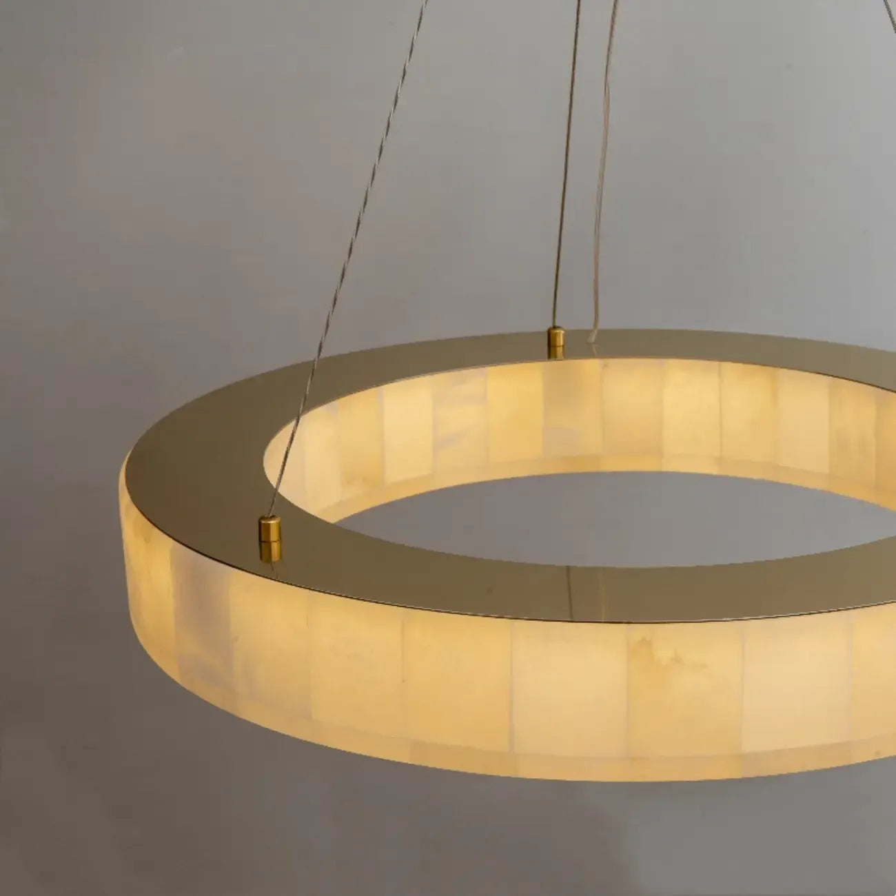 Mid-century Modern Onyx Ring Chandelier