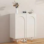 Green Wood Shoe Cabinet with Adjustable Shelves