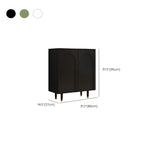 Green Wood Shoe Cabinet with Adjustable Shelves