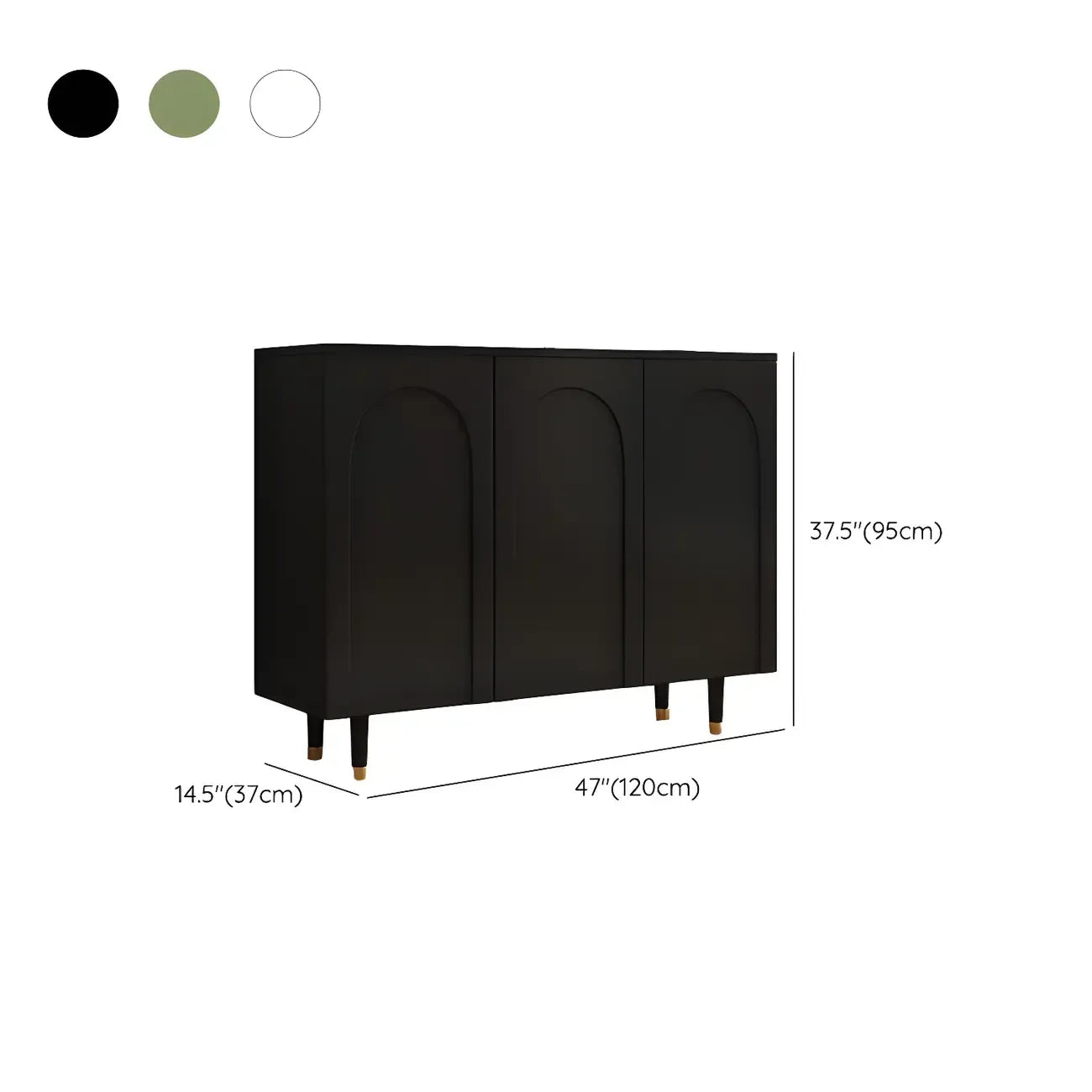 Green Wood Shoe Cabinet with Adjustable Shelves
