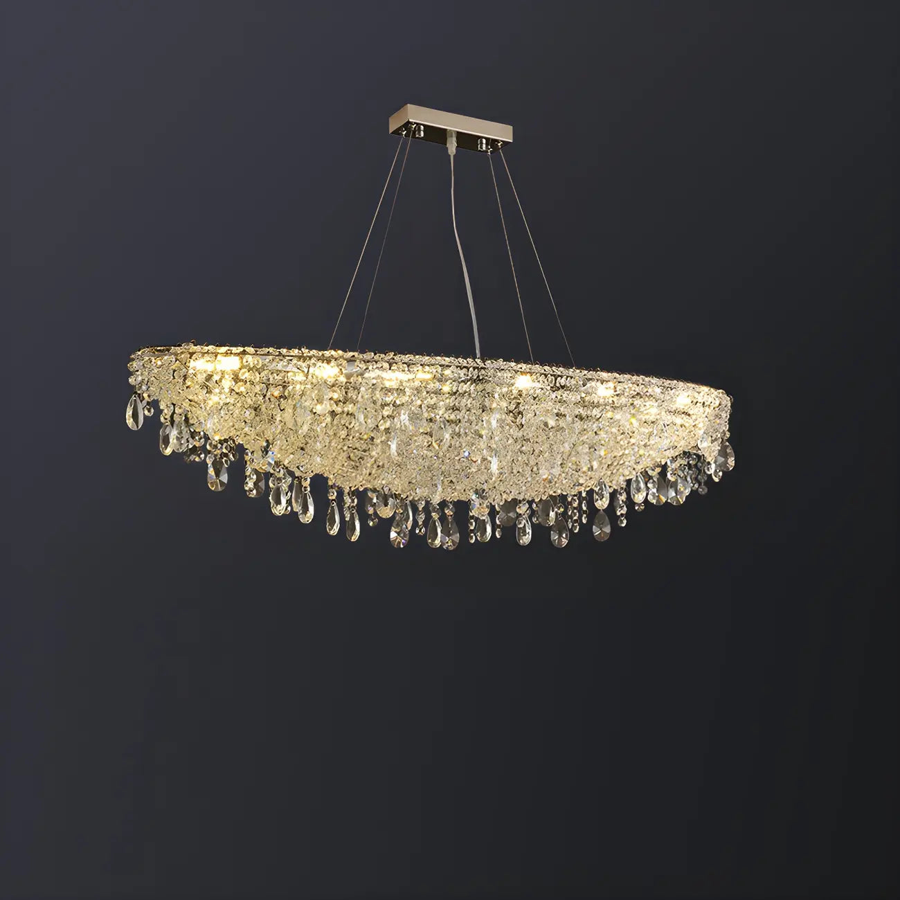 Luxury Crystal 16-Light Island Pendant Light for Kitchen