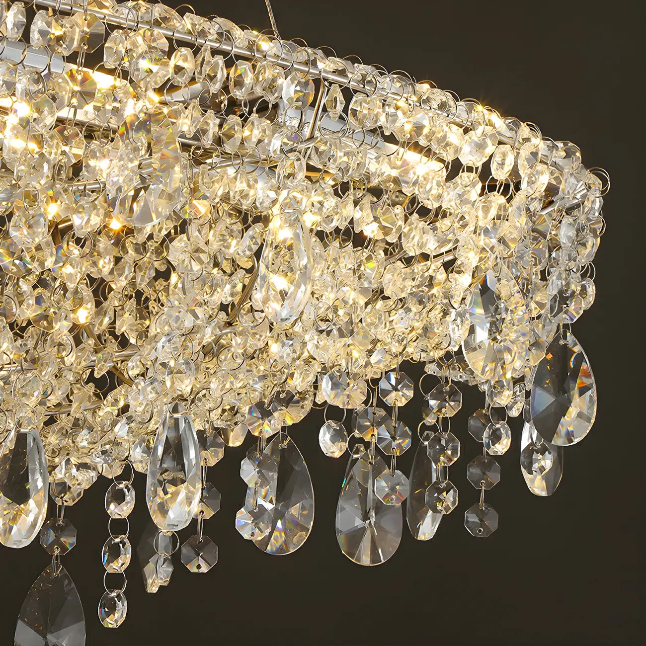 Luxury Crystal 16-Light Island Pendant Light for Kitchen
