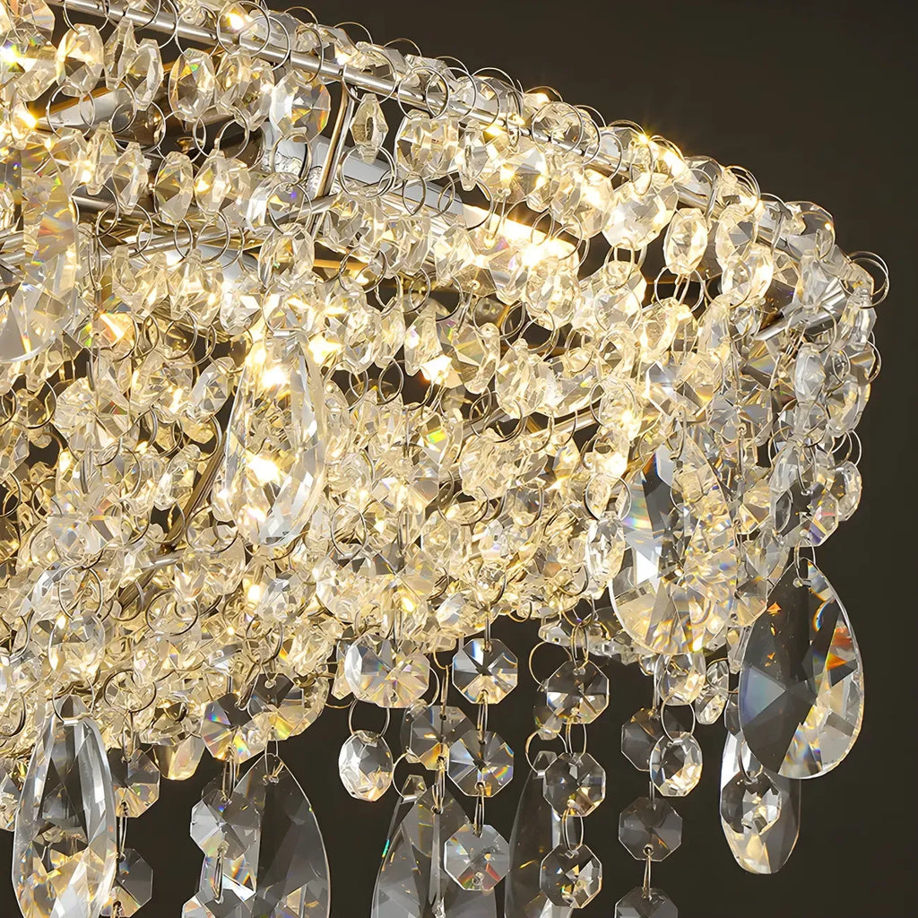 Luxury Crystal 16-Light Island Pendant Light for Kitchen