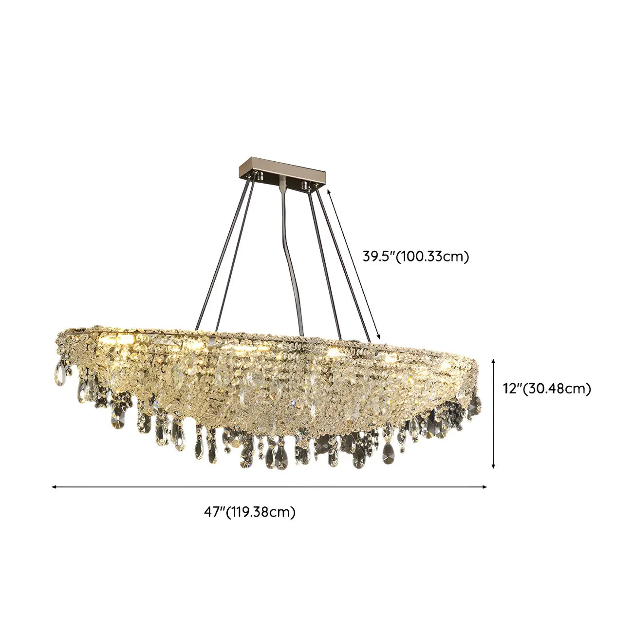 Luxury Crystal 16-Light Island Pendant Light for Kitchen