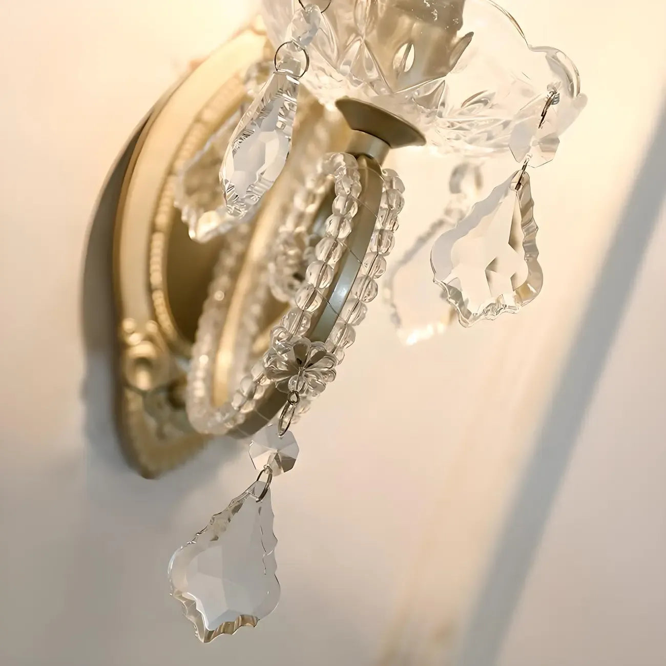 1/2 Light Vintage Candle Crystal Wall Sconce for Hallway