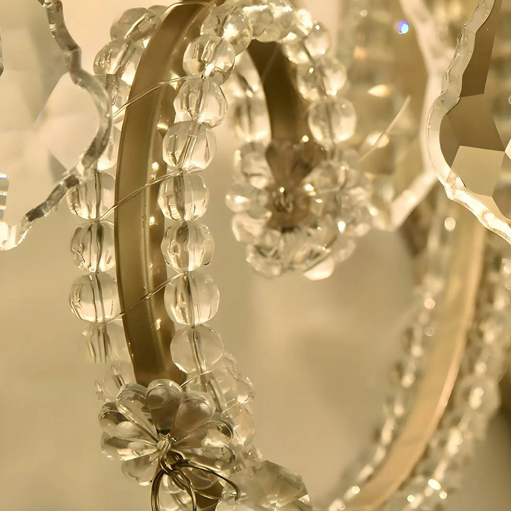 1/2 Light Vintage Candle Crystal Wall Sconce for Hallway