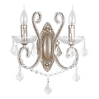 1/2 Light Vintage Candle Crystal Wall Sconce for Hallway