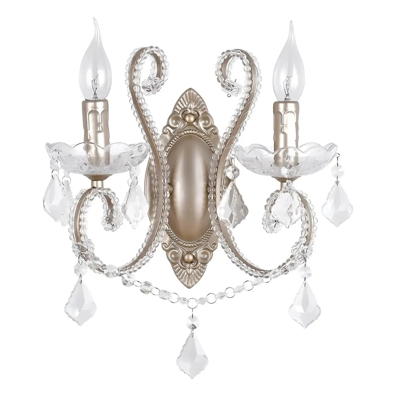 1/2 Light Vintage Candle Crystal Wall Sconce for Hallway