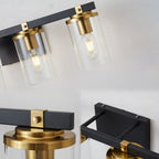 Modern Gold Glass 3-Light LED Vanity Light for Bathroom