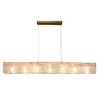 Modern Gold Glass Rectangle Island Pendant Light for Kitchen