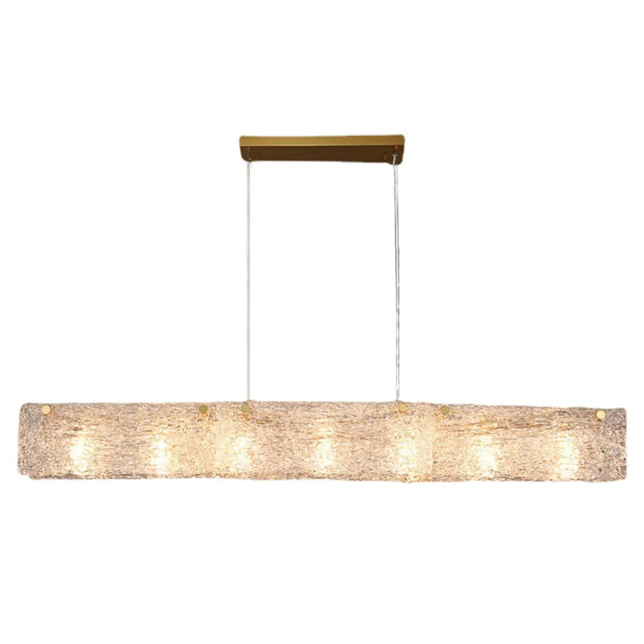 Modern Gold Glass Rectangle Island Pendant Light for Kitchen