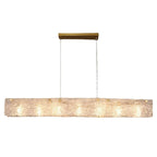 Modern Gold Glass Rectangle Island Pendant Light for Kitchen