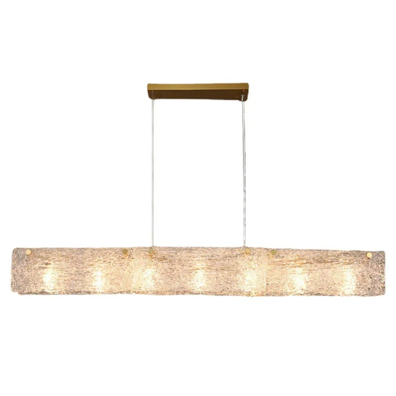 Modern Gold Glass Rectangle Island Pendant Light for Kitchen