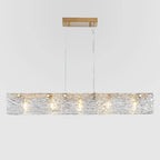 Modern Gold Glass Rectangle Island Pendant Light for Kitchen