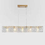 Modern Gold Glass Rectangle Island Pendant Light for Kitchen