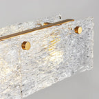Modern Gold Glass Rectangle Island Pendant Light for Kitchen
