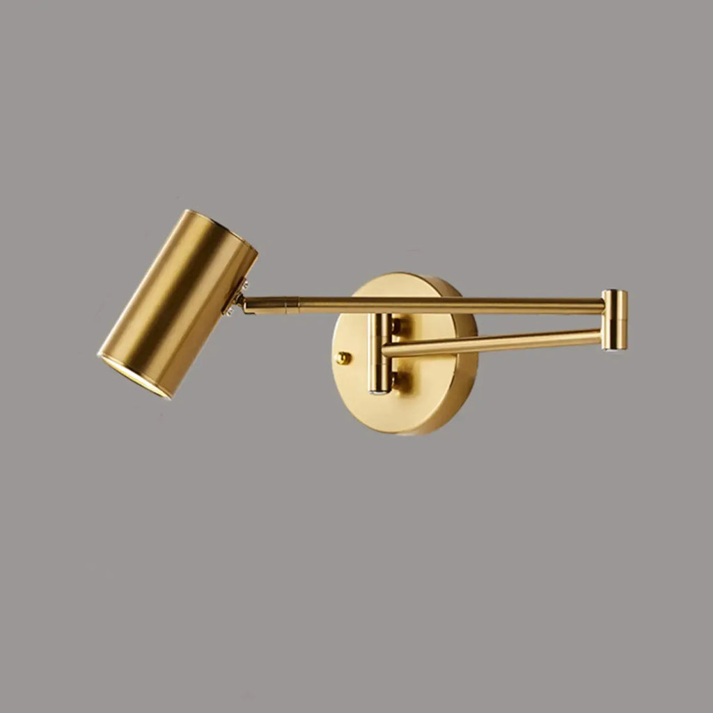 Modern Bedside Swing Arm Wall Light with Iron Shade