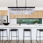 Modern 2-Tier Crystal Island Pendant Lighting for Kitchen
