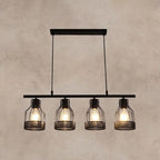 Industrial 4-Light Black Metal Bottle Pendant Light