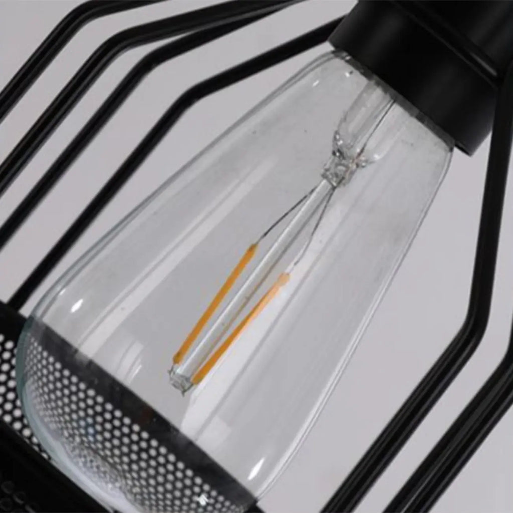 Industrial 4-Light Black Metal Bottle Pendant Light