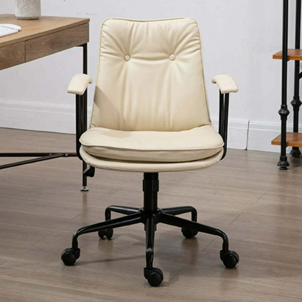 Modern Army Green Leather Adjustable Swivel Office Chair
