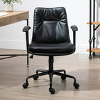 Modern Army Green Leather Adjustable Swivel Office Chair