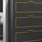 3-Tier Black Drop-Front Entryway Shoe Storage Cabinet