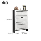 3-Tier Black Drop-Front Entryway Shoe Storage Cabinet