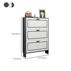 3-Tier Black Drop-Front Entryway Shoe Storage Cabinet