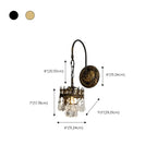 Luxurious Antique Brass Vintage Hanging Wall Lamp with Crystal