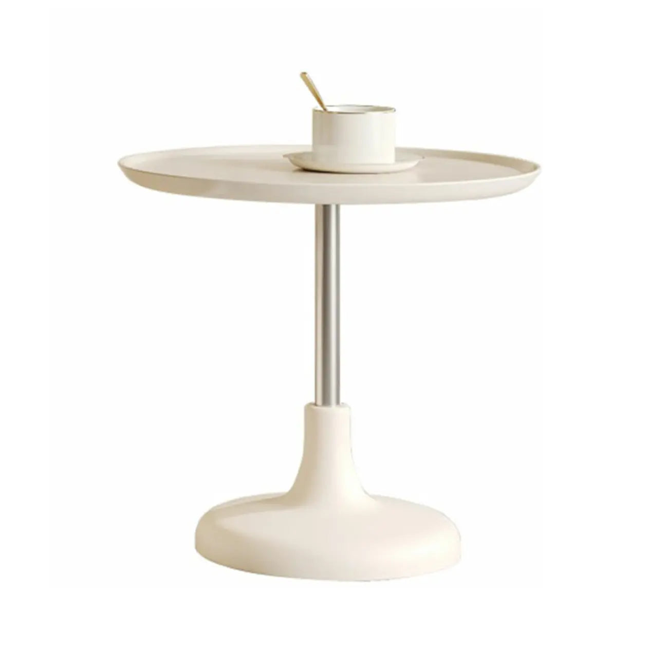 White Round Modern Wood Coffee Table with Storage