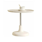 White Round Modern Wood Coffee Table with Storage