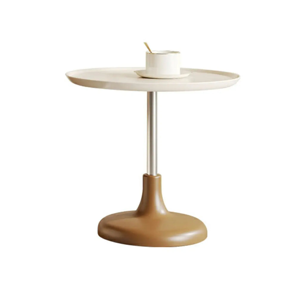 White Round Modern Wood Coffee Table with Storage