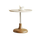 White Round Modern Wood Coffee Table with Storage