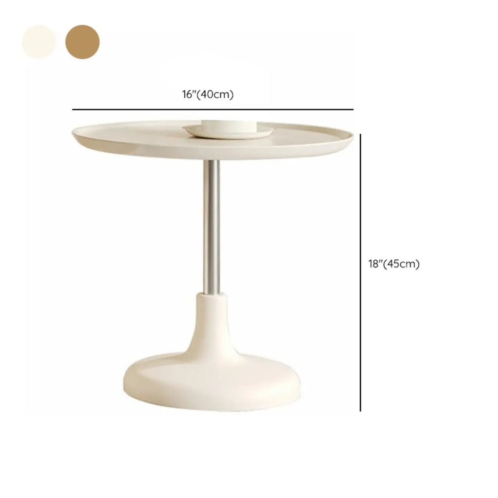 White Round Modern Wood Coffee Table with Storage