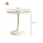 White Round Modern Wood Coffee Table with Storage