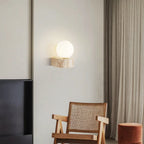 Modern Beige Stone Warm Light Wall Sconce