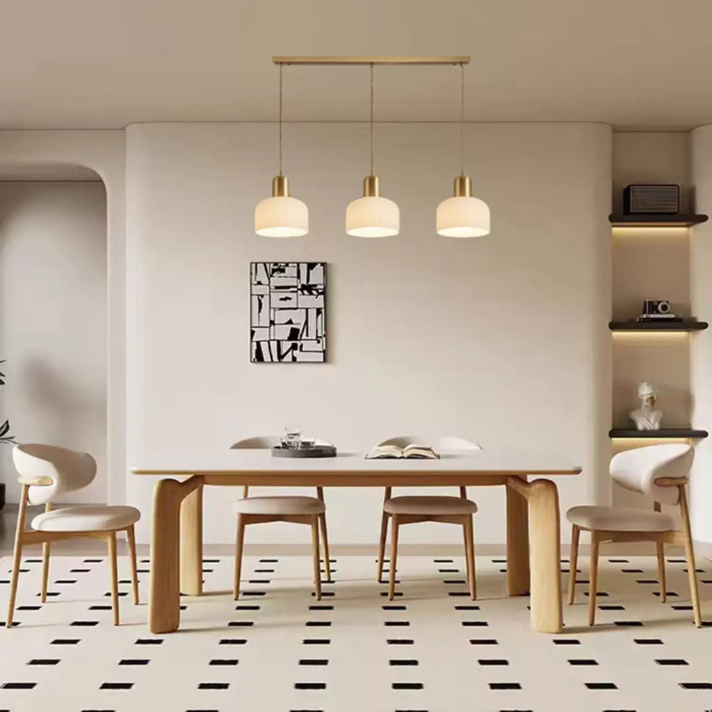 Modern Gold White Cylinder Glass Island Light