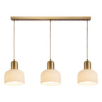 Modern Gold White Cylinder Glass Island Light