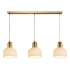 Modern Gold White Cylinder Glass Island Light