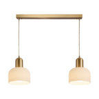 Modern Gold White Cylinder Glass Island Light