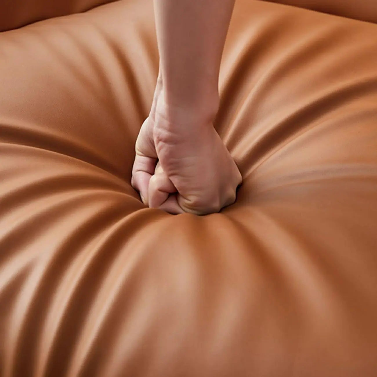 Modern Faux Leather Orange Swivel Barrel Chair